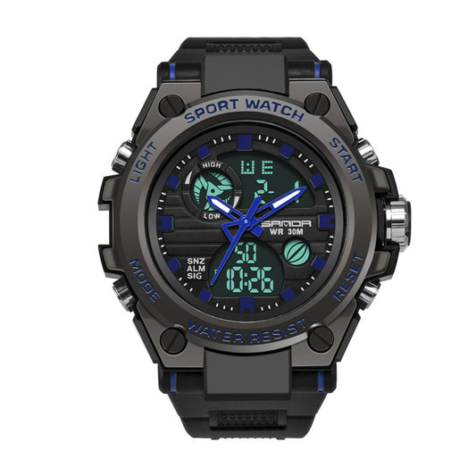 Military style large dial trendy men's watch fashion trend multifunctional digital waterproof