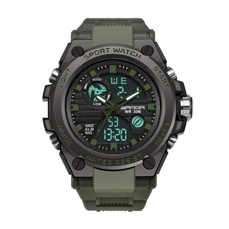 Military style large dial trendy men's watch fashion trend multifunctional digital waterproof