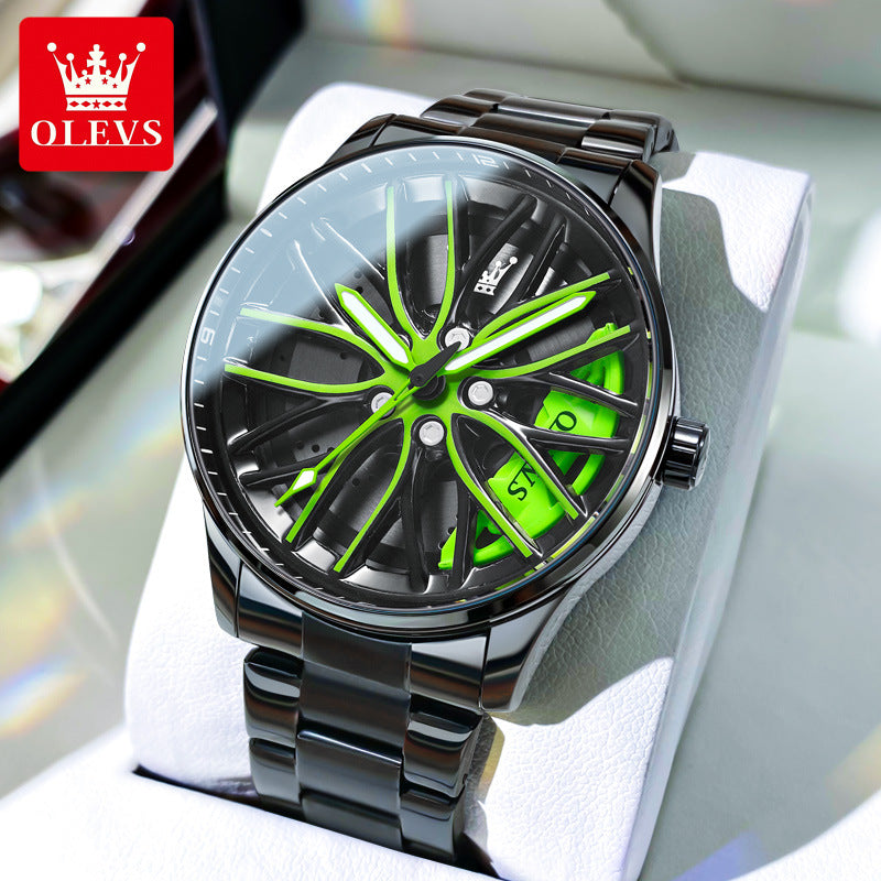 New Brand Watch Wheel Rotation Quartz Watch Trendy Fashion Waterproof Men's Watch Men's Watch