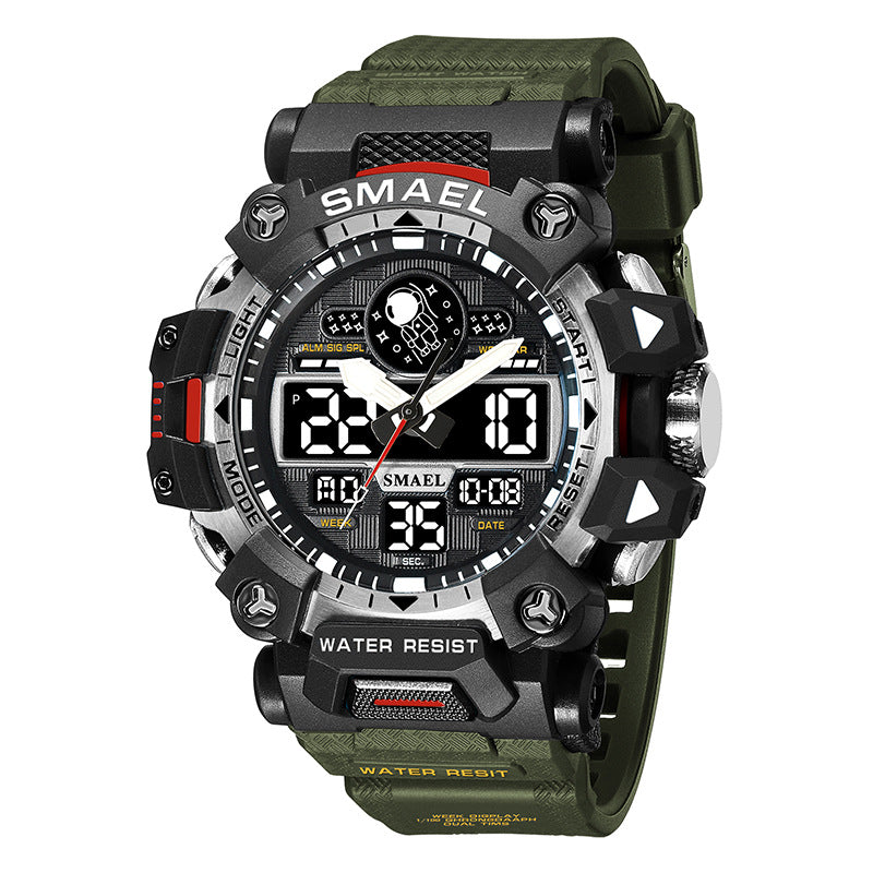 New Outdoor Transparent Watch Men's Outdoor Cool Dual Display Waterproof Luminous Electronic Watch